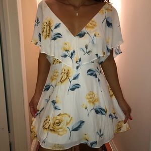 floral chiffon mini dress